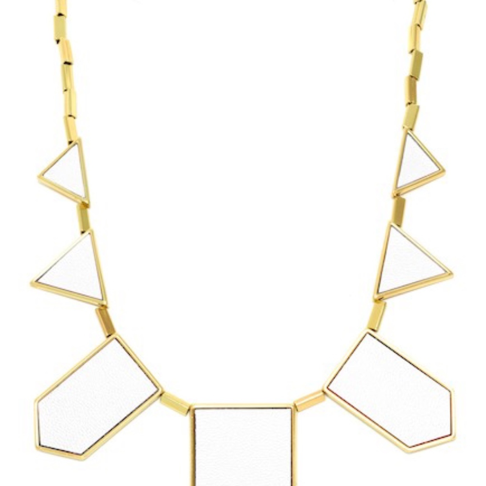 House of Harlow 1960 White Leather Necklace